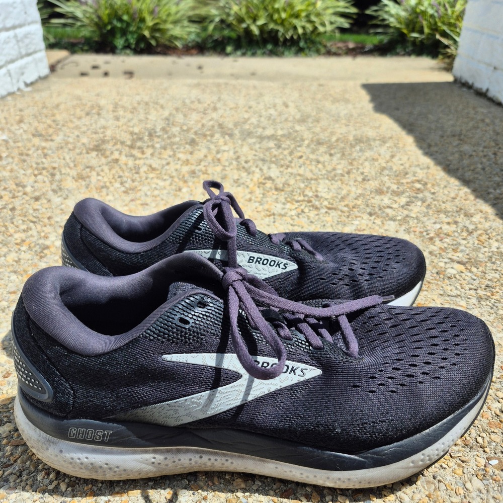 Brooks Ghost 16 Running Shoes Men Size 10 Black Ebony DNA LOFT v3 Neutral